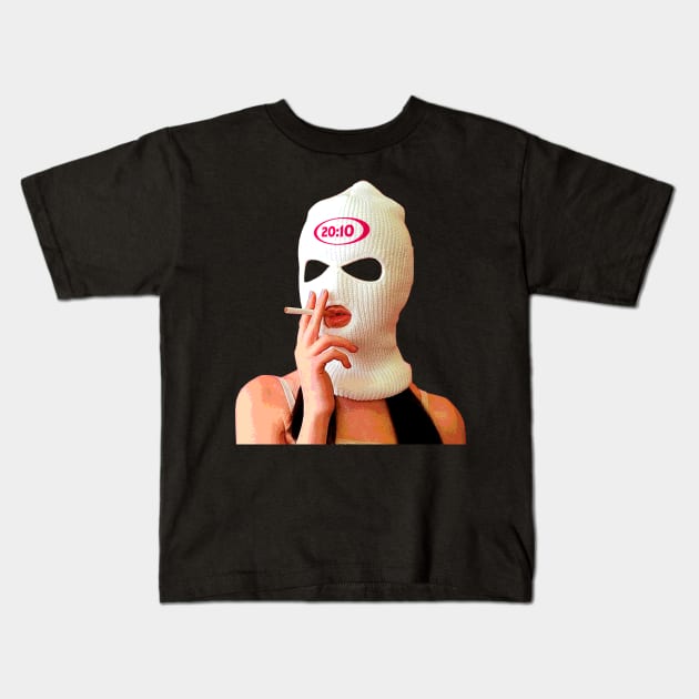 Girl Smoke Kids T-Shirt by 2010artpage